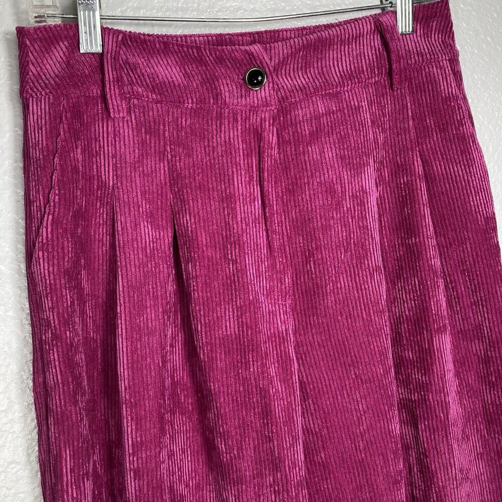 Womens Wide Leg Corduroy Trousers 27x30 Chino Pants Pink Fuchsia Vibrant Artsy - Picture 2 of 11